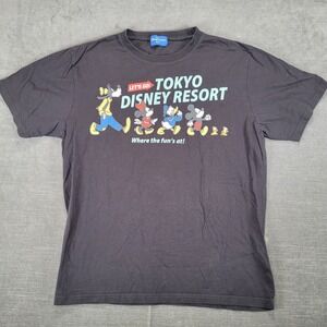 Tokyo Disney Resort Vintage T‎ Shirt Womens Goofy Mickey Minnie Donald Chip Dale